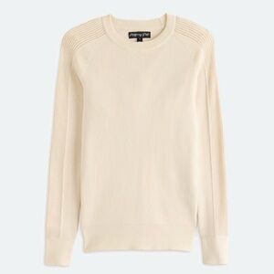 Montgomery Post Luisa Cream White Mesh Long Sleeve Rib Knit Sweater Medium NWOT